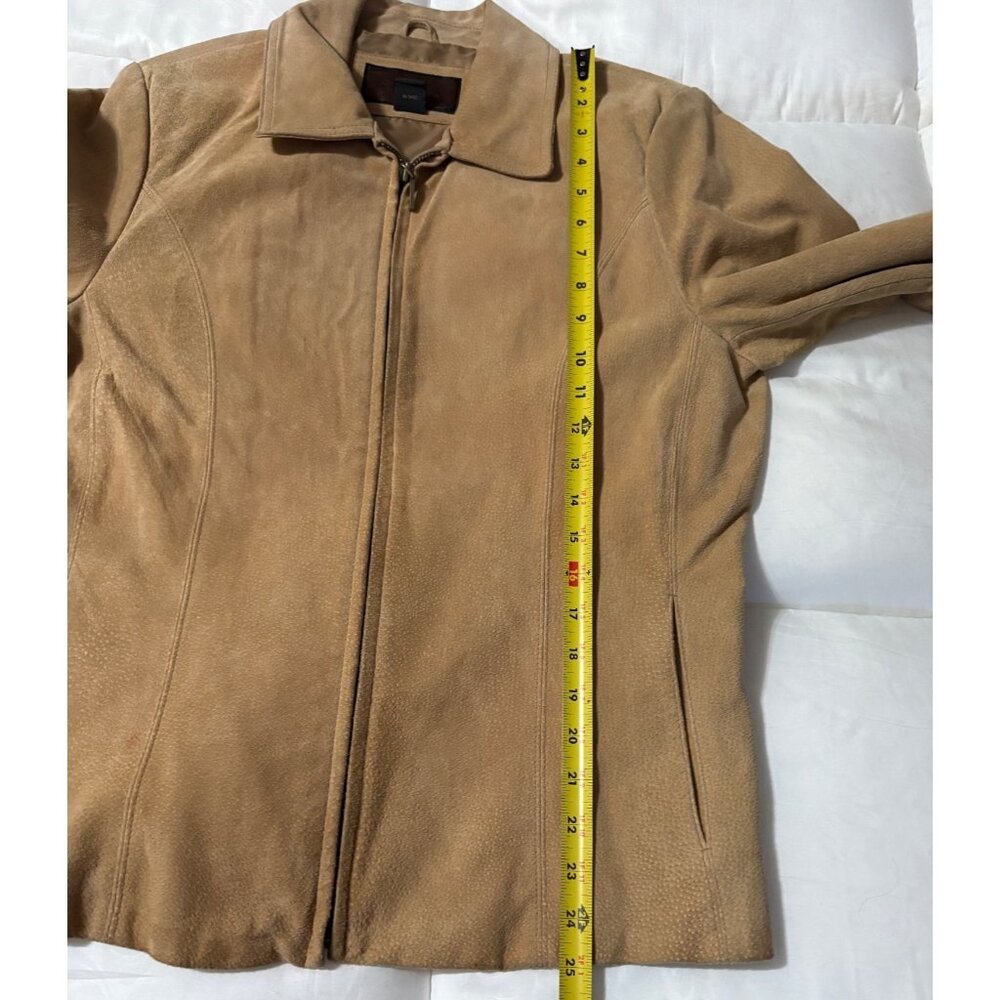 VTG Siena Womens Tan Suede Leather Jacket Full-Zip Collared 1990s Vintage L - Picture 12 of 12